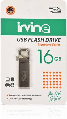 irvine 16GB 2.0 Pendrive 16 GB Pen Drive Compatible with Desktop Computer USB 2.0 Metal Case