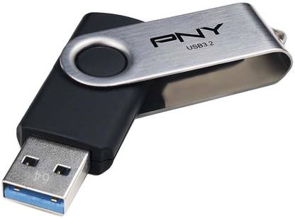 PNY USB3.2 Turbo Attache R 64 GB Pen Drive Compatible with Laptop, Netbook, Desktop Computer USB 3.2 Plastic Case