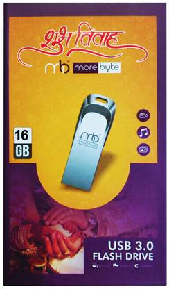 MOREBYTE 16 GB Subh Vivah Ultra Fast USB 3.0 Technology Flash Drive 16 GB Pen Drive Compatible with Desktop Computer USB 3.0 Metal Case