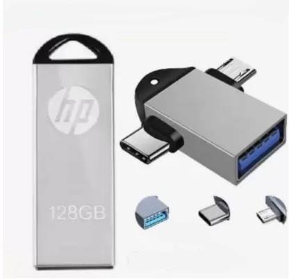 HP v220w 2IN OTG 128 GB Pen Drive Compatible with Laptop USB 2.0 Metal Case