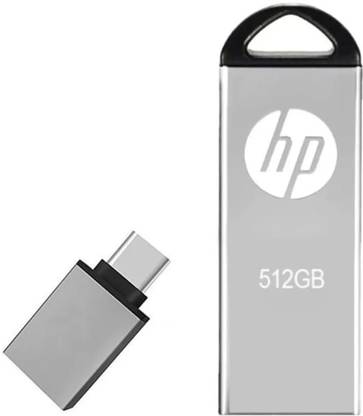 HP DS V220 512 GB Pen Drive Compatible with Laptop, Gaming Console, Audio Player, Tablet, Mobile USB 2.0 Metal Case