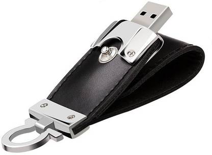 Nexshop 100% Real Capacity Leather Hook Keychain USB 2.0 Flash Drive 4 GB Pen Drive Compatible with Gaming Console, Desktop Computer, Tablet, Audio Player, Television, Laptop USB 2.0 Metal Case