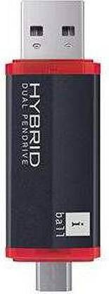 iball 16GB HYBRID DUAL 3.0 16 GB Pen Drive Compatible with Laptop USB 3.0 Metal Case