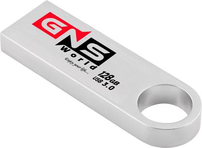GNS World G-50 FIT PLUS USB 3.0 Flash Drive 128 GB Pen Drive Compatible with Audio Player, Desktop Computer, Television, Laptop, Gaming Console USB 3.0 Metal Case