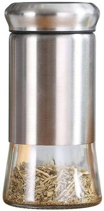 pepplo Elegant Stainless Steel Spice Dispenser-Salt Shaker or Pepper Shaker(Set of 1) Stainless Steel Traditional Pepper Mill