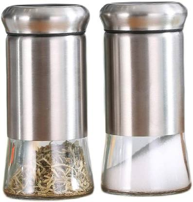 pepplo Stainless Steel Salt Shaker and Pepper Shaker for salts and spices(Set of 2) Stainless Steel Traditional Pepper Mill