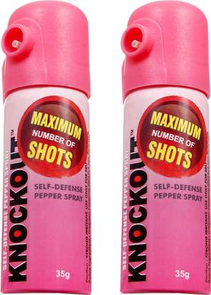 Knockout Self Defence Pepper Spray for women safety |Max Shots | 50 bursts | 12 ft | 55ml Pepper Stream Spray
