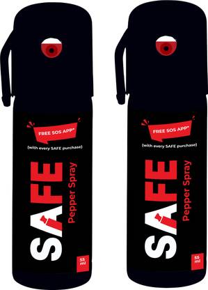 Safe Self Defence Pepper Spray With SOS App (Pack of 2), 55 ml SAFE Pepper Stream Spray