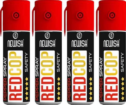 NEWISH Pepper Spray For Self Defence| Strong , Pocket size, Range - 15 Feet (55 ml x 4) Pepper Stream Spray