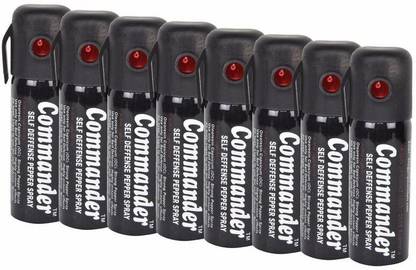 COMMANDER Self Defense Women Safety upto 10 feet Range Dispensable Combo Pack 8 Pepper Stream Spray