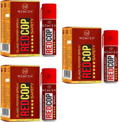 NEWISH Powerful Black Pepper Spray Self Defence for Women Pack Of 3 Each 55 ml Pepper Stream Spray