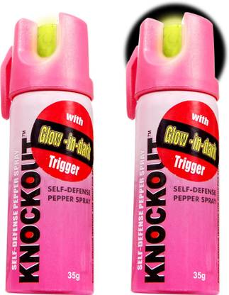 Knockout Self Defence Pepper Spray for Safety | Glow Trigger | 12ft | 45 Bursts| 55 ml Pepper Stream Spray
