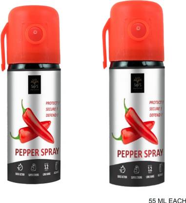 SAPI'S Powerful Red Chilli Pepper Spray Self Defence for Women 55 ml, 15 ft, 50 Shot Pepper Fogger Spray
