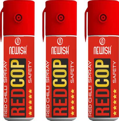 NEWISH Powerful Red Chilli Pepper Spray Self Defence for Women Pack Of 3 Each 55 ml Pepper Stream Spray