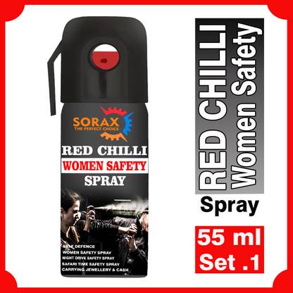 SORAX Powerful Red Chilli Pepper Spray Self Defence for Women 55 ml Pepper Stream Spray