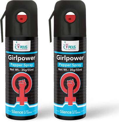 PIOUS HYGIENICS Girlpower Ultra Protection Self Defense Red Chilli Pepper Spray For Woman Pepper Stream Spray