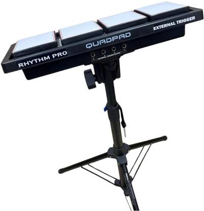 Rhythm Pro Quadpad External Trigger Hard Case & Stand Compatible With 4 Cables For Roland Synthetic Leather Formals Dauble Shoes Drum Machine Pads