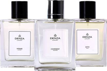 Denza Combo of Luxury Budget Friendly Perfume for Men (Myth, Confident,Intense) Eau de Parfum  -  100 ml