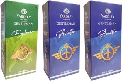 Yardley London 1 GENTLEMAN EXPLORER,2 AVIATOR EAU DE PARFUM,30 ML EACH,PACK OF 3 Extrait De Parfum  -  90 ml
