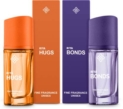 RIYA Hugs and Bonds Perfume for Unisex | 20 ml Each| Set of 2 |Long Lasting Fragrance Eau de Parfum - 40 ml  (For Men & Women)