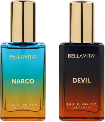 BELLAVITA NARCO Perfume & DEVIL Perfume combo|2X20ML|With Citrusy & Woody Notes| Eau de Parfum  -  40 ml