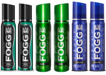 FOGG Rush Nice relish Mobile Pack Pocket Deo (25ml x 6) Eau de Parfum  -  150 ml