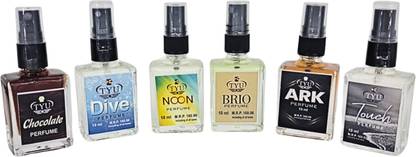TYU CHOCOLATE, DIVE, NOON, BRIO, ARK, TOUCH PACK OF (6 Vials X 10ML) Perfume  -  60 ml