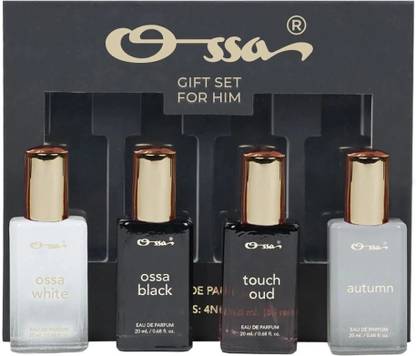 OSSA Perfumes Gift Set For Him - OssaWhite, Autumn, Touch Oud, OssaBlack (Pack of 4) Eau de Parfum  -  80 ml