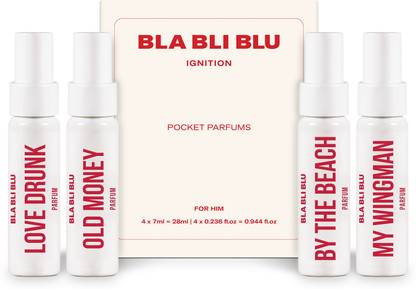 BLA BLI BLU IGNITION Pocket Parfum Trial Set for Men|4x7ml|Woody & Spicy Notes|Long Lasting Perfume - 28 ml  (For Men)