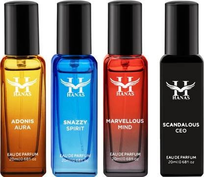 HANAS Fragrance World Eau De Parfum Gift Set - Pack of 4 (20ml Each) | Eau de Parfum  -  80 ml