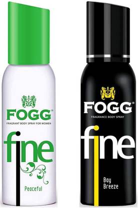 FOGG FINE PEACEFUL AND BAY BREEZE SET OF 2 120 ML Perfume Body Spray  -  For Boys & Girls