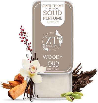 Zenith Trove Woody Oud Solid Perfume | Unisex | Rich Oud Scent | Alcohol-Free | 12g Eau de Cologne  -  12 ml