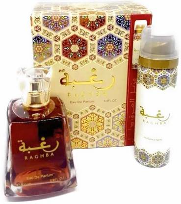 Lattafa Imported Arabic Raghba Perfume with Raghba Perfumed Deodorant Eau de Parfum  -  100 ml