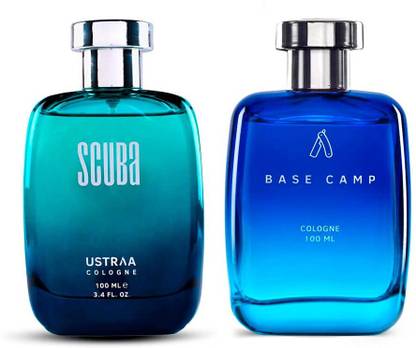 USTRAA Scuba Cologne - 100 ml & Base Camp Cologne - 100 ml - Perfume for Men Eau de Cologne  -  200 ml