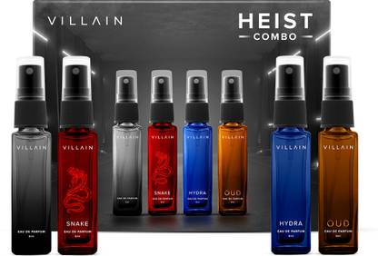 VILLAIN Heist Combo - 4 x 8ml | Premium Perfume Gift Set| Long Lasting Fragrance Eau de Parfum  -  32 ml