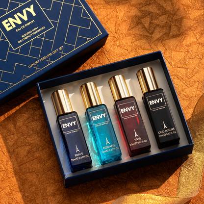 Envy Blue Luxury Perfume Gift Set (20 ml x 4) Eau de Parfum  -  80 ml