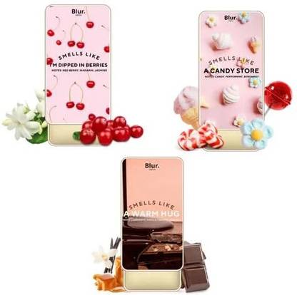 Blur India Solid Perfume | Dipped In Berries, Warm Hug and Candy Store Fragrance Perfume  -  30 ml