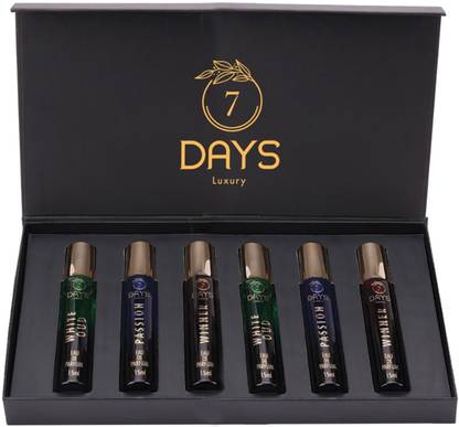7 Days Mens Perfume Gift Set 6x15 ml Perfumes Luxury Scent with Long Lasting Fragrance Perfume  -  90 ml