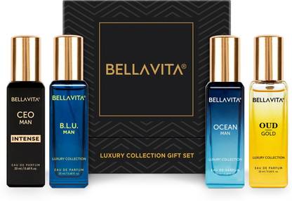 BELLAVITA Luxury Collection Perfume Gift Set for Men|4x20 ml|Long Lasting Fragrance| Eau de Parfum  -  80 ml
