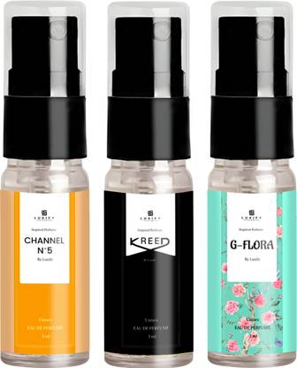 Luxify Scent Trio Combo: G Flora, Channel N'5,Kreed Mini Perfume| Easy to Carry | Eau de Parfum  -  9 ml