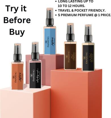 FANATIC Luxury Unisex Perfume Gift Set - 5 x 8 Ml Long Lasting Fragrance Trial Pack of 5 Eau de Parfum  -  40 ml