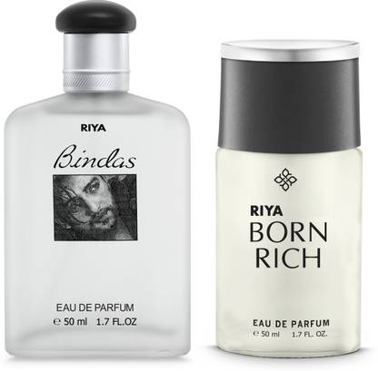 RIYA Bindas & Born Rich For Men Woody Long Lasting Fragrance Pack of 2 50 ML Each Eau de Parfum  -  100 ml