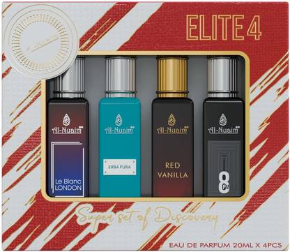 Al-Nuaim Elite 4 EDP Gift Set of 4 (20ml Each) | Eau de Parfum  -  80 ml