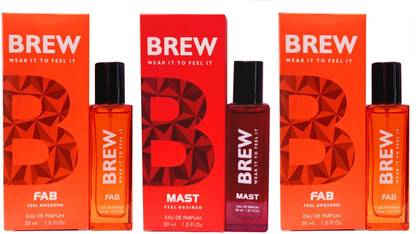 BREW 2 FAB 1 MAST PERFUME 30 ML EACH, PACK OF 3 . Eau de Parfum  -  90 ml