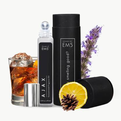 Em5 Ajax Roll On | Alcohol Free Concentrated Fragrance Oil | Woody Patchouli Rum Perfume - 10 ml