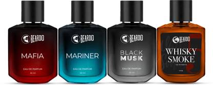 BEARDO Whisky Smoke, Black Musk, Mariner & Mafia Perfume | Strong Long Lasting EDP Perfume  -  200 ml