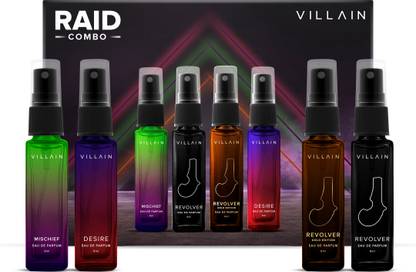 VILLAIN Raid Combo Luxury EDP Gift Set 4 Fragrances - | Long Lasting Eau de Parfum  -  32 ml
