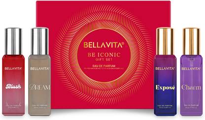 BELLAVITA BE ICONIC Perfume Gift Set|4x20ml|Long Lasting Fragrances|Fruity & Floral Notes| Eau de Parfum  -  80 ml