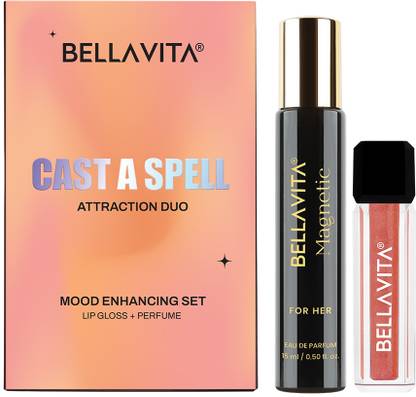 BELLAVITA Mood Enhancing Cast A Spell pH Adapting Lip Gloss 4ml and Perfume 15ml Gift Set| Eau de Parfum  -  19 ml