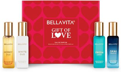 BELLAVITA Valentine's Special Perfume Gift Set for All|4x20ml|Long Lasting Fragrances| Perfume  -  80 ml